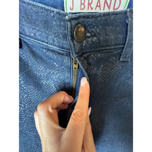 J Brand Jeans Women‎ 30 Blue Indigo Boa Denim Super Skinny Snakeskin Embossed - Picture 8 of 12